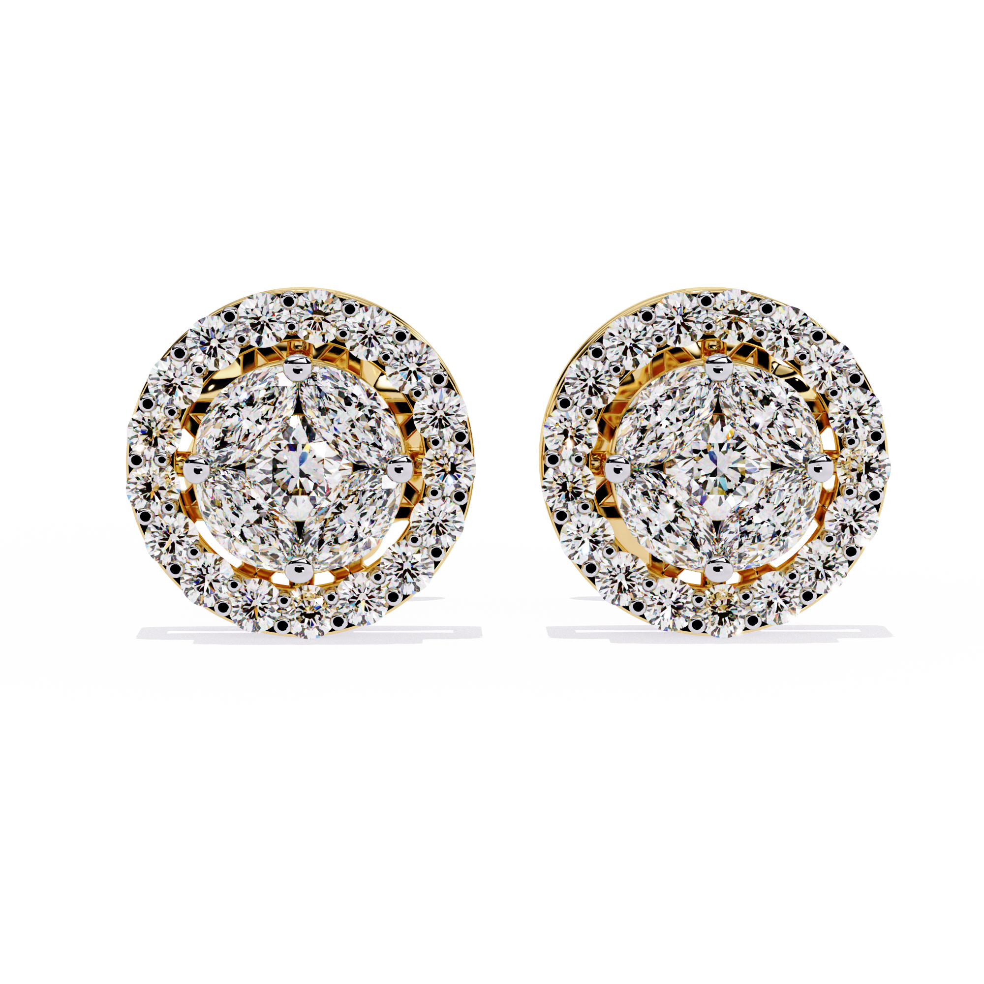 Buy Celestial Natural Diamond Halo Earrings | Solitairkart